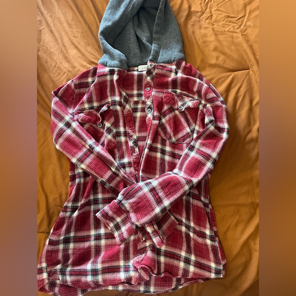 Kimi Kay flannel with hoodie